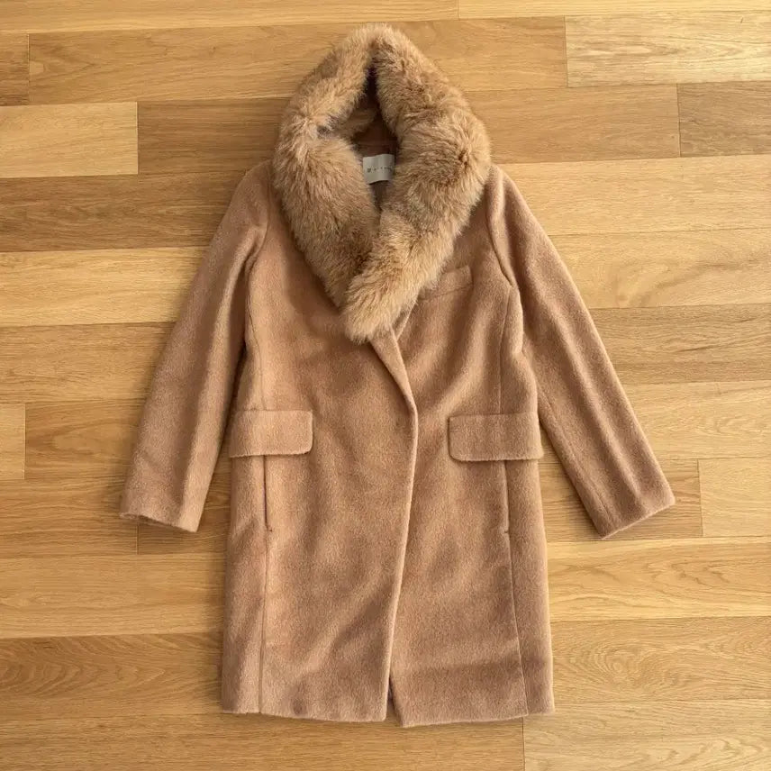 [BUNJANG] It Michaa Natural Fox Fur Alpaca Blend Wool Coat / 잇미샤 천연 폭스퍼 알파카 혼방 울 코트