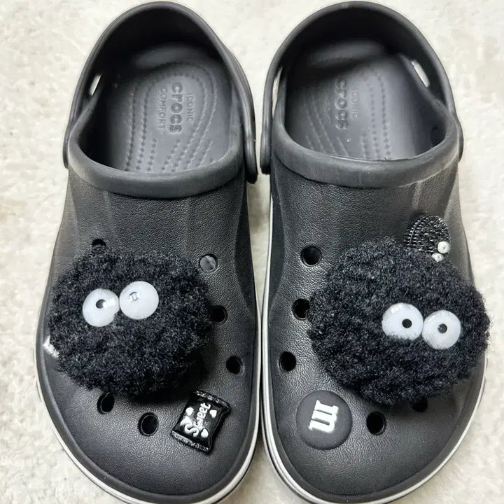 [BUNJANG] Crocs Black Faux Fur Lined Clogs 210mm / 크록스 블랙 털뭉치 210