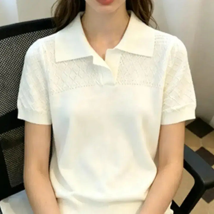 [BUNJANG] Viscose Collar Knit Top / 새옷)비스코스 카라니트