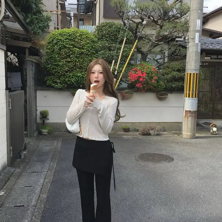 [BUNJANG] Leavhour Wrap Pants Black / 리브아워 랩팬츠
