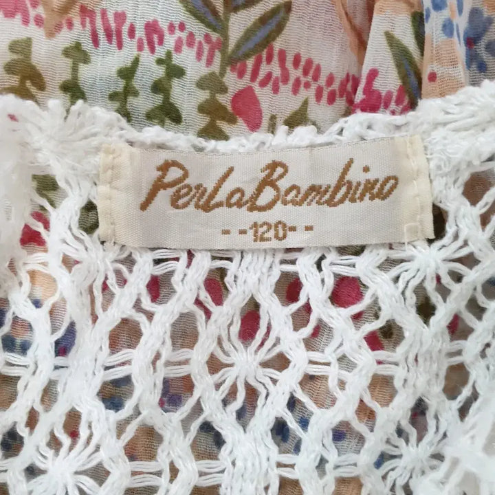 [BUNJANG] Perla Bambini 120 White Patterned Dress / 120 페를라 밤비니 원피스 화이트 패턴