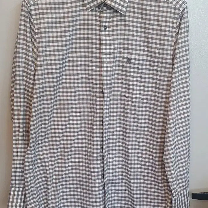 [BUNJANG] Daks Beige Check Long Sleeve Shirt Size 100 / 닥스 베이지 체크 긴팔 셔츠 100사이즈