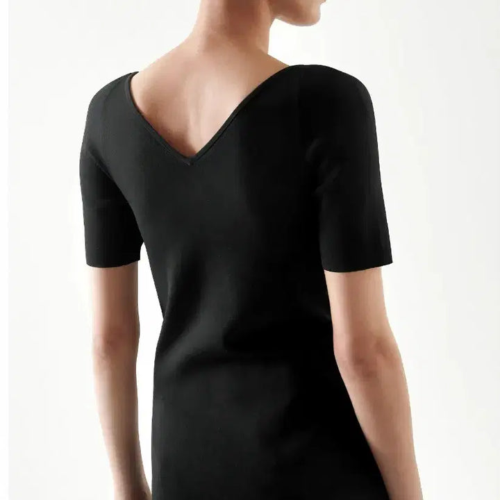 [BUNJANG] COS Knitted V-Neck Top Black XS / 코스 니티드 브이넥 탑