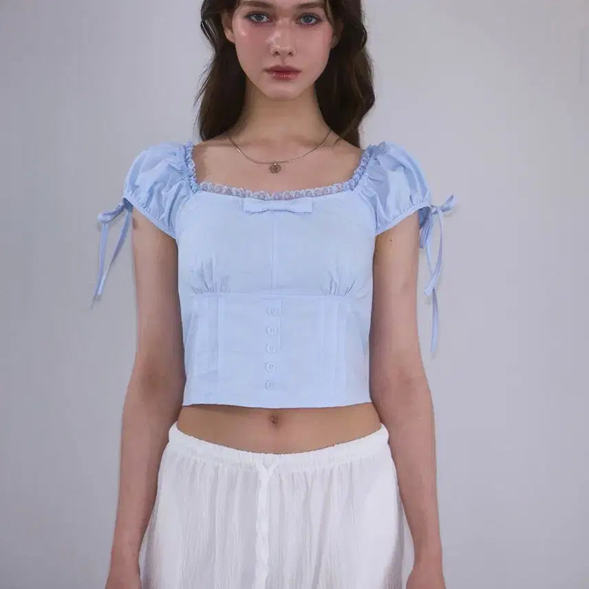 [BUNJANG] Rose Franz Cropped Blouse (New) / 로제프란츠 크롭 블라우스 (새상품)