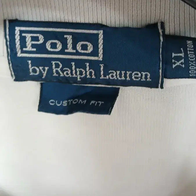 [BUNJANG] Vintage Polo Ralph Lauren Custom Fit XL White Terry Cloth Polo Shirt / 구제 폴로 랄프로렌 pk셔츠 커스텀핏 XL 화이트 타올재질 아래트임