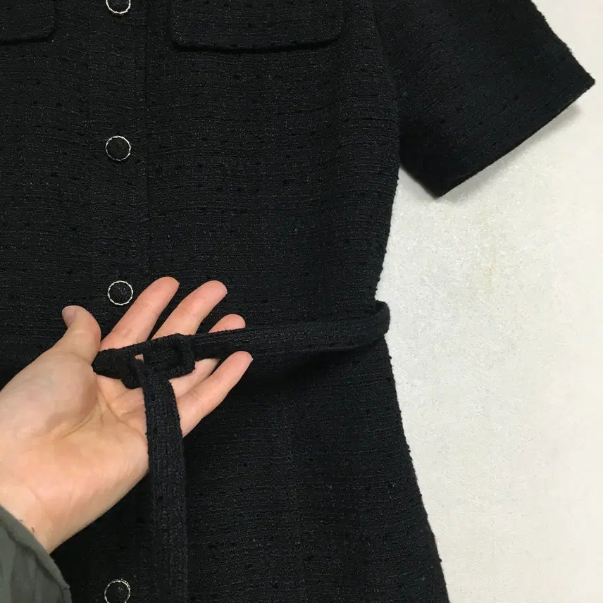 [BUNJANG] Frontrow Belted Tweed Dress S / 프론트로우 벨티드 트위드 원피스 S