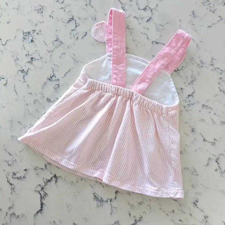 [BUNJANG] Rabbit Face Striped Dress (Size 70-75) / 토끼 원피스 70-75