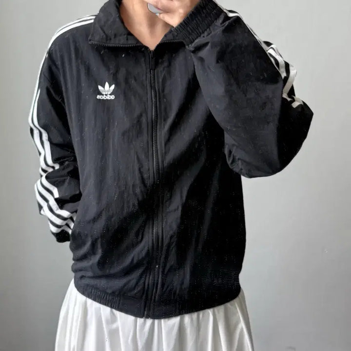 [BUNJANG] Adidas Black Windbreaker / [M] 아디다스 블랙 바람막이
