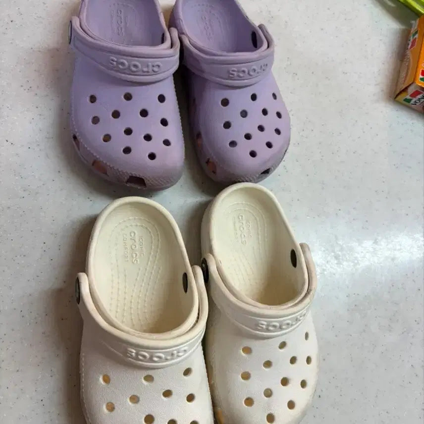 [BUNJANG] Crocs Kids Sandals Set Lavender/White C9 / 크록스 아동 샌들 라벤더/화이트 C9 2세트