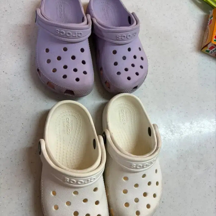 [BUNJANG] Crocs Kids Sandals Set Lavender/White C9 / 크록스 아동 샌들 라벤더/화이트 C9 2세트