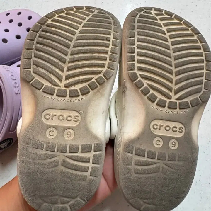 [BUNJANG] Crocs Kids Sandals Set Lavender/White C9 / 크록스 아동 샌들 라벤더/화이트 C9 2세트
