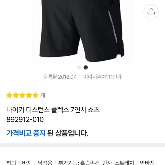 [BUNJANG] Nike Distance Flex 7-Inch Shorts Black / 나이키 디스턴스 플렉스 7인치 쇼츠 블랙