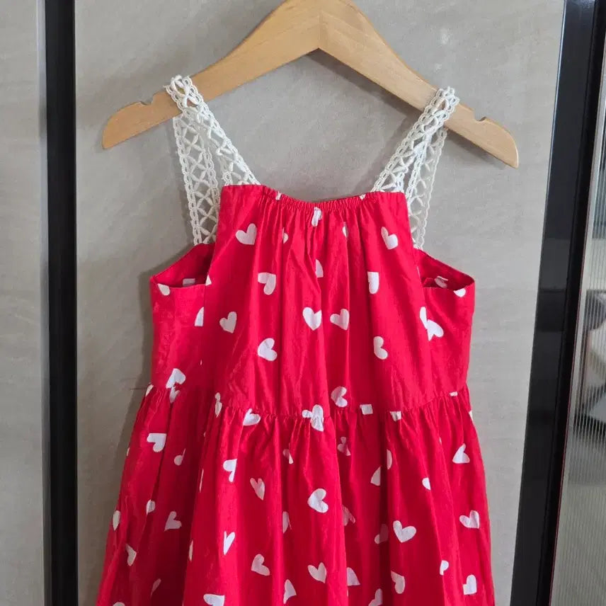 [BUNJANG] Heart Pattern Dress Size 110 / 하트 원피스 110