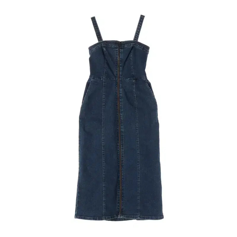 [BUNJANG] Cotton Poly Span Denim Strap Dress (Women&