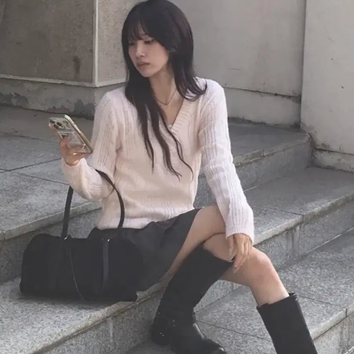 [BUNJANG] Avely Pink Knit / [오천원] 에이블리 핑크 니트
