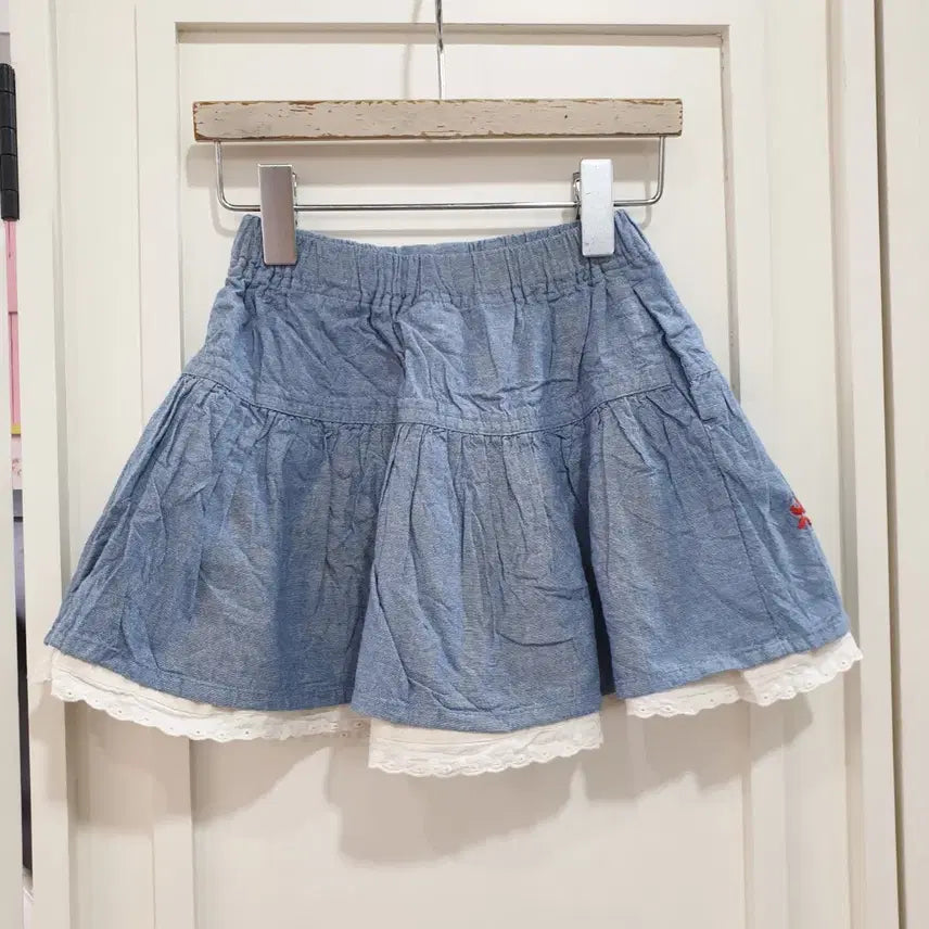 [BUNJANG] Blue Denim Ruffle Skirt Size 90 / 90 청색 데님 캉캉 치마