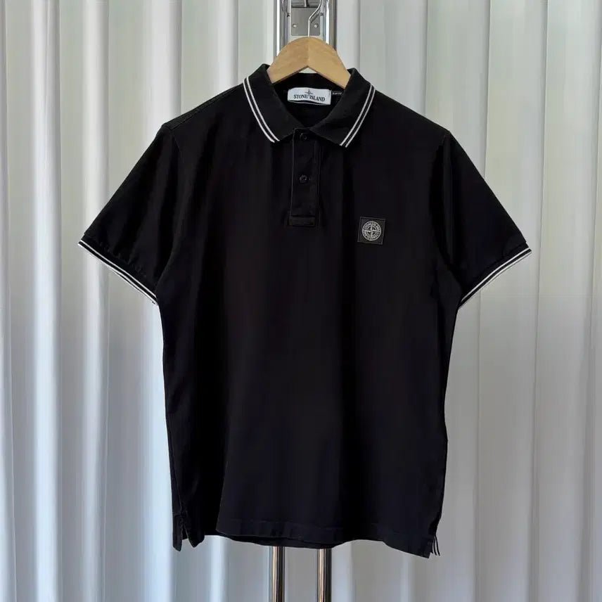 [BUNJANG] Stone Island Logo Patch Polo Shirt / 스톤아일랜드 카라티