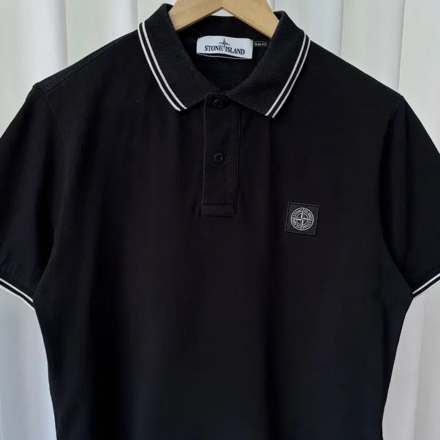 [BUNJANG] Stone Island Logo Patch Polo Shirt / 스톤아일랜드 카라티