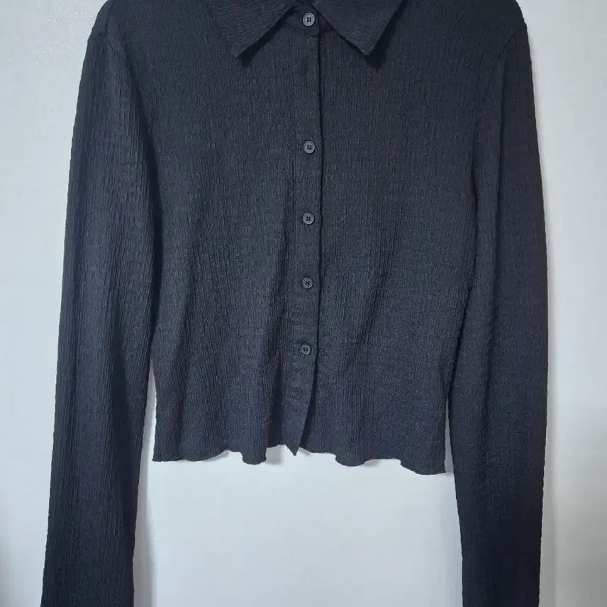 [BUNJANG] Cider Yoona Black Cropped Shirt (L) / 샵 CIDER 윤아 크롭 블랙 셔츠 L