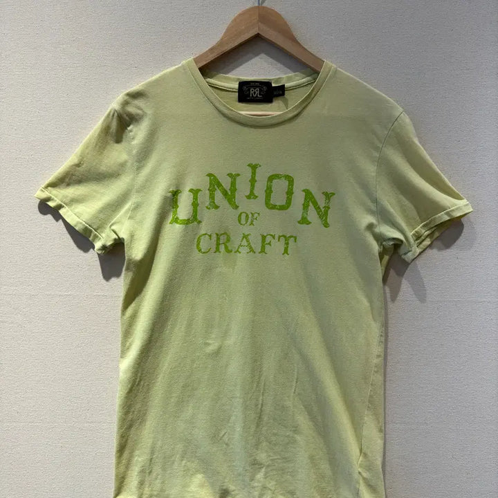 [BUNJANG] RRL (Double RL) UNION OF CRAFT Archive Graphic T-Shirt - Lime Green, Size L / RRL 더블알엘 UNION OF CRAFT 아카이브 그래픽 티셔츠 L