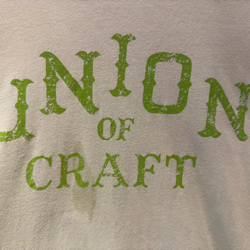 [BUNJANG] RRL (Double RL) UNION OF CRAFT Archive Graphic T-Shirt - Lime Green, Size L / RRL 더블알엘 UNION OF CRAFT 아카이브 그래픽 티셔츠 L