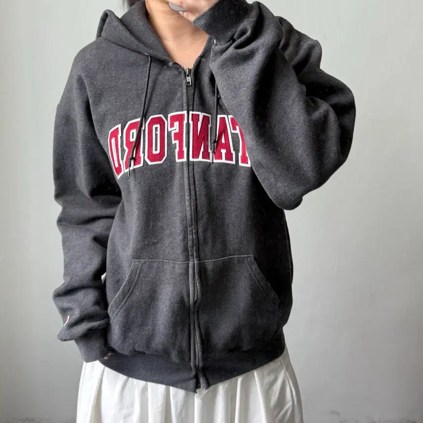 [BUNJANG] Champion Grey Hoodie Zip-Up / [L] 챔피온 그레이 후드집업