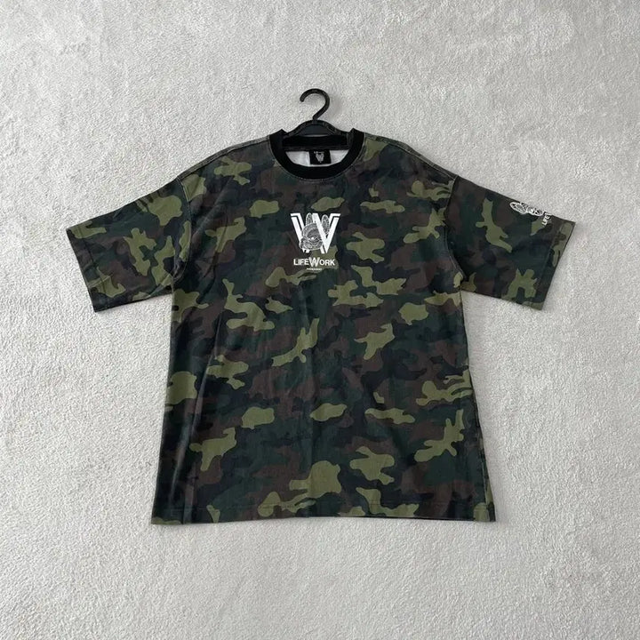 [BUNJANG] LifeWork Camo Short Sleeve T-Shirt (L) / L 라이프워크 카모 반팔티셔츠 100