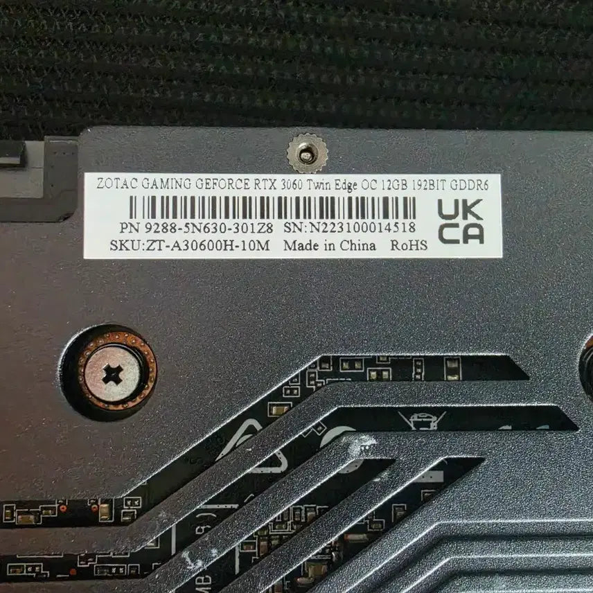 [BUNJANG] Zotac GeForce RTX 3060 12GB Graphics Card / [무료배송] 조탁 그래픽카드 RTX 3060 12GB 판매합니다
