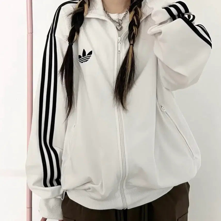 [BUNJANG] Adidas Firebird White Jersey Track Top / 아디다스 구파이어버드 화이트 져지 트랙탑 대장