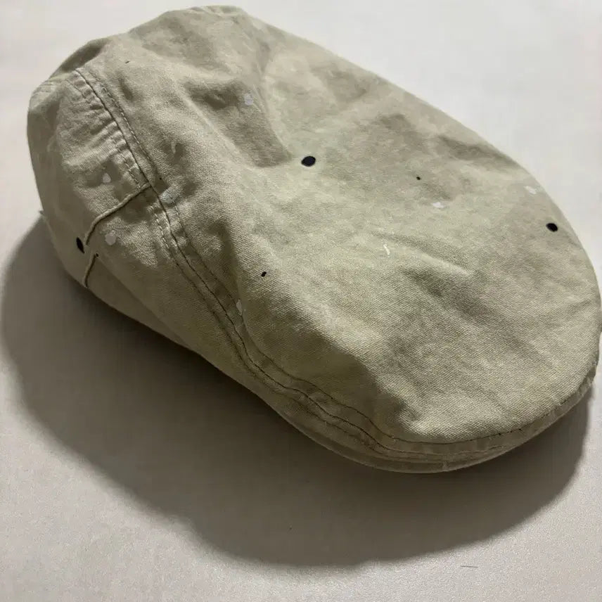 [BUNJANG] Paint Splatter Beige Hunting Cap / 페인트 얼룩 베이지색 헌팅캡