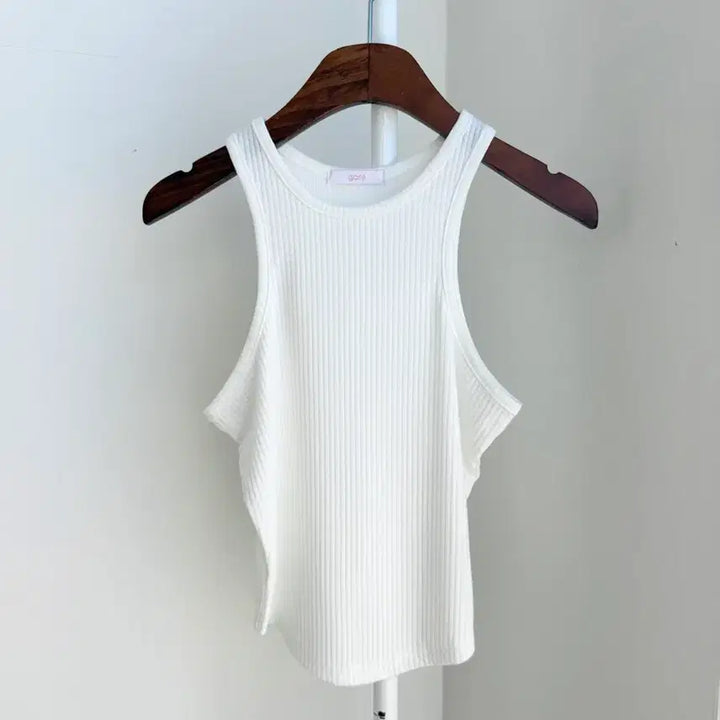 [BUNJANG] Soft Ribbed Tank Top + Pants Set - Ivory / 교신안함)소프트 골지 나시+팬츠 세트-아이보리
