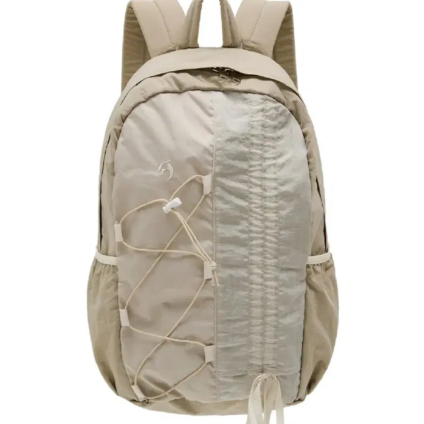 [BUNJANG] Waikei Half String Nylon Backpack Beige / 와이케이 하프 스트링 나일론 백팩 베이지