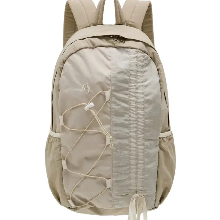 [BUNJANG] Waikei Half String Nylon Backpack Beige / 와이케이 하프 스트링 나일론 백팩 베이지