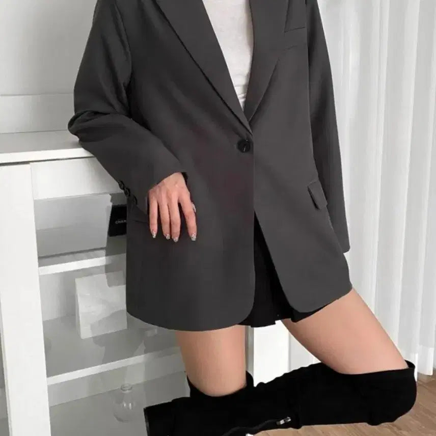 [BUNJANG] One-Button Oversized Blazer Jacket / (1회착용)원버튼 오버핏 자켓 블레이저