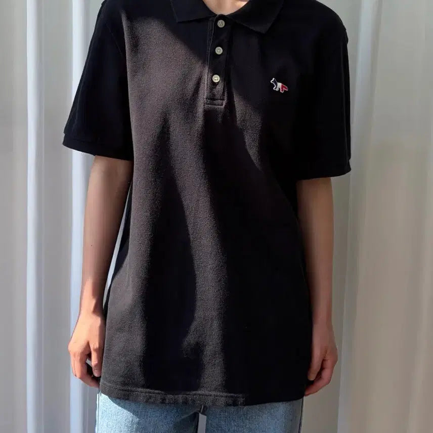 [BUNJANG] Maison Kitsuné Tricolor Fox Patch Polo Shirt / 메종키츠네 카가티