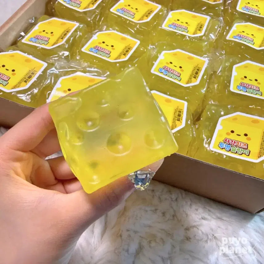 [BUNJANG] Green Apple Squishy Ball + Square Cheese Transparent Squishy Set / 곧 종료돼요! [오픈이벤트]청사과왁뿌+사각치즈투명슬랑이 2종 set