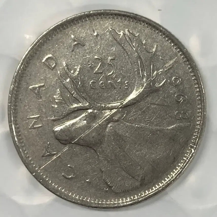[BUNJANG] 1968 Canada 25 Cent Coin D378 / 1968년 캐나다 25센트 동전 D378