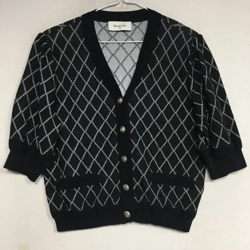 [BUNJANG] Bernice Check Short Sleeve Cardigan / 베르니스 체크 반팔 가디건 55