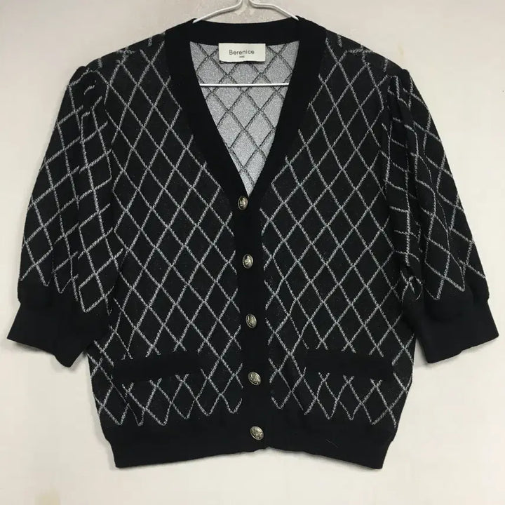 [BUNJANG] Bernice Check Short Sleeve Cardigan / 베르니스 체크 반팔 가디건 55