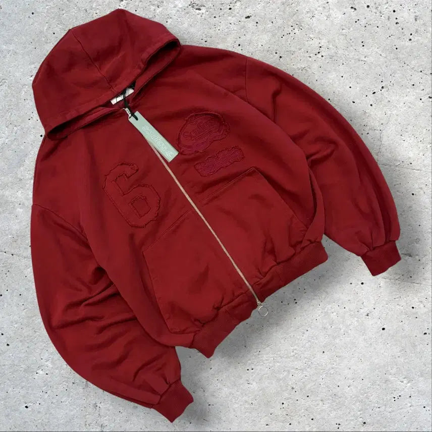 [BUNJANG] SCUFFERS Burgundy Hooded Zip-Up Jacket / [M] SCUFFERS 스커퍼스 후드 집업 버건디