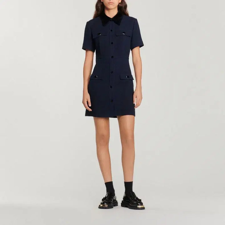 [BUNJANG] Sandro Tweed Dress Navy / SANDRO 산드로 트위드 드레스 원피스 36