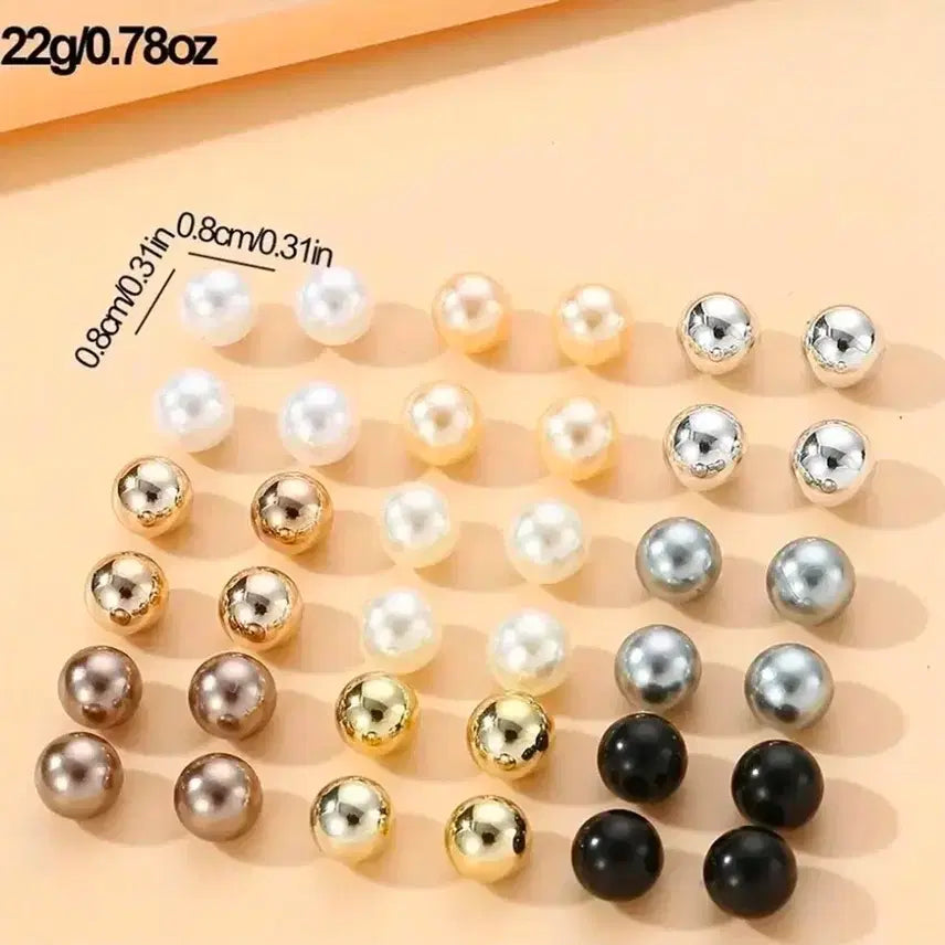 [BUNJANG] 18-Piece Pearl Earring Set / [새거]진주 귀걸이 18종 세트