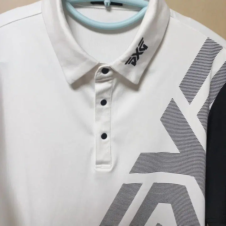 [BUNJANG] PXG Golf Wear Short Sleeve Polo Shirt - White, Black (L/100) / PXG 골프웨어 반팔 카라티 화이트 블랙 L(100)