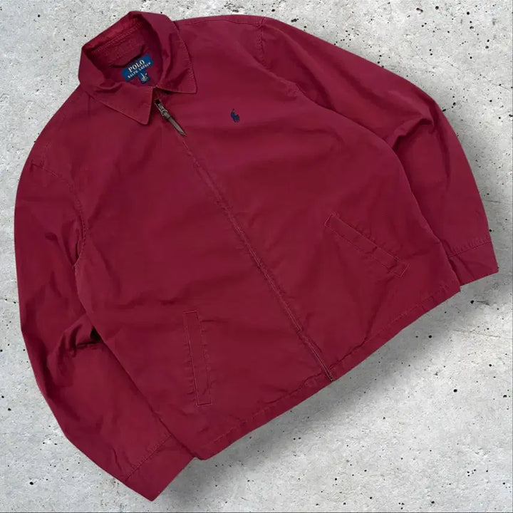 [BUNJANG] Polo Ralph Lauren Cotton Zip-Up Jacket Red Burgundy L / [L] 폴로 랄프로렌 코튼 집업 자켓 레드 버건디