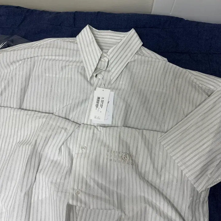 [BUNJANG] MM6 Maison Margiela Oversized Striped Shirt / 사이즈표 체크 Mm6 마르지엘라 오버사이즈 스트라이프 셔츠 새상품 S