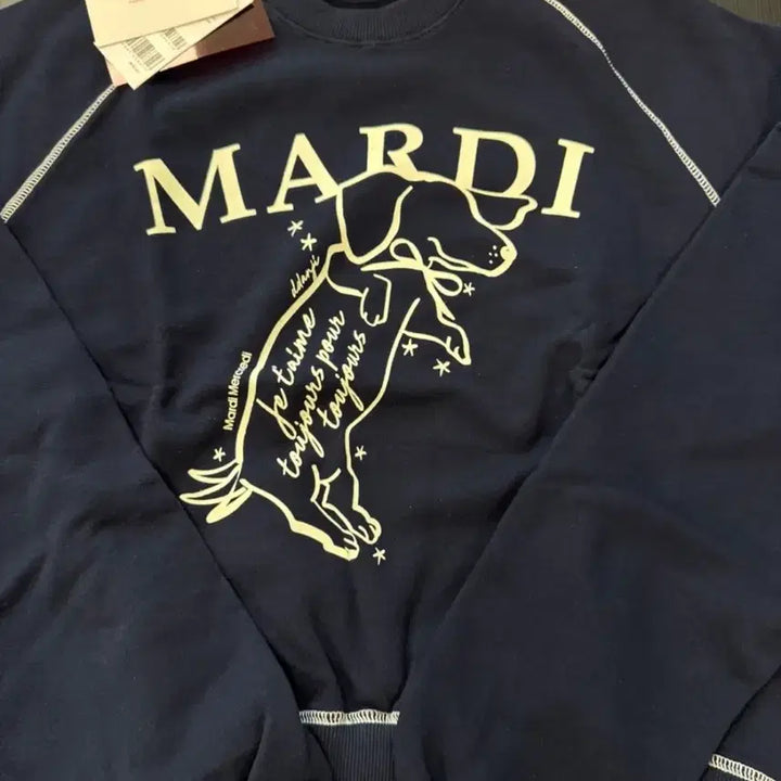 [BUNJANG] Mardi Mercredi Sweatshirt Navy / 새상품 마르디 메크르디 맨투맨 네이비
