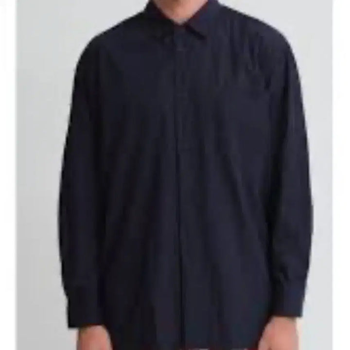 [BUNJANG] Navy Long-Sleeve Shirt / 네이비 긴팔 셔츠