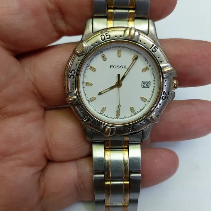 [BUNJANG] FOSIL Silver Gold Combination Quartz Men&