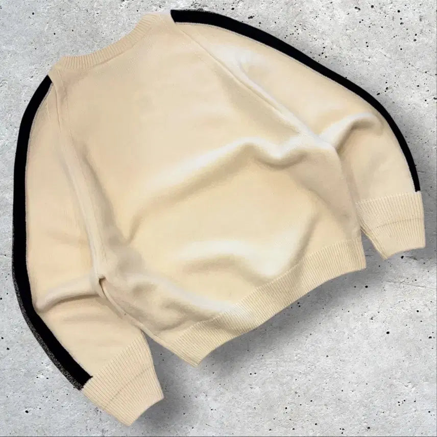 [BUNJANG] Lacoste Merino Wool Knit Sweater Cream / [XS] 라코스테 메리노울 프랑스 크림색 니트 스웨터