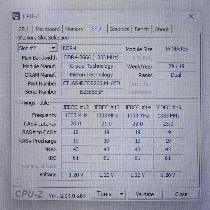 [BUNJANG] Micron Crucial DDR4-2666 CL19 32GB (16GBx2) Desktop RAM / 마이크론 Crucial DDR4-2666 CL19 32G(16Gx2)